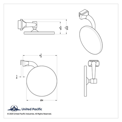 4" Curved Arm Peep Mirror Bundle With Flat & Convex Mirrors (Pair)