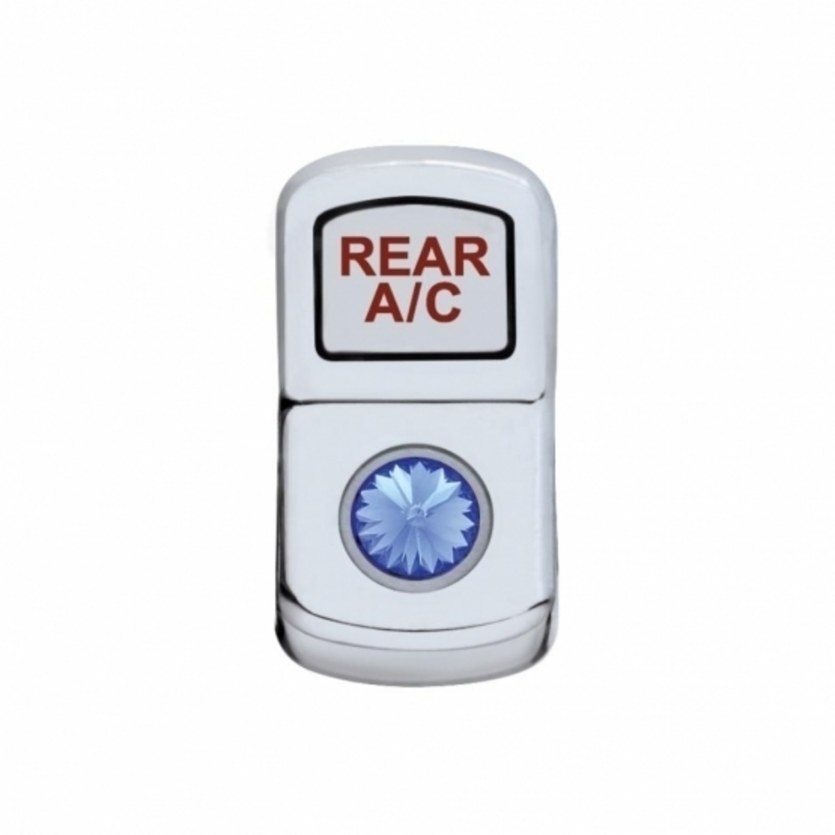 "Rear A/C" Rocker Switch Cover With Blue Crystal