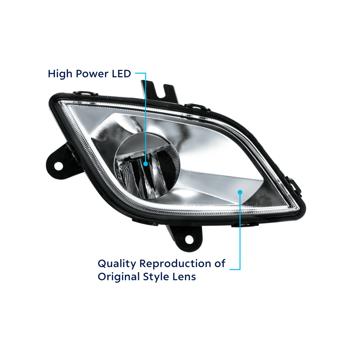 High Power LED Silver Fog Light For 2018-2024 Freightliner Cascadia-Passenger
