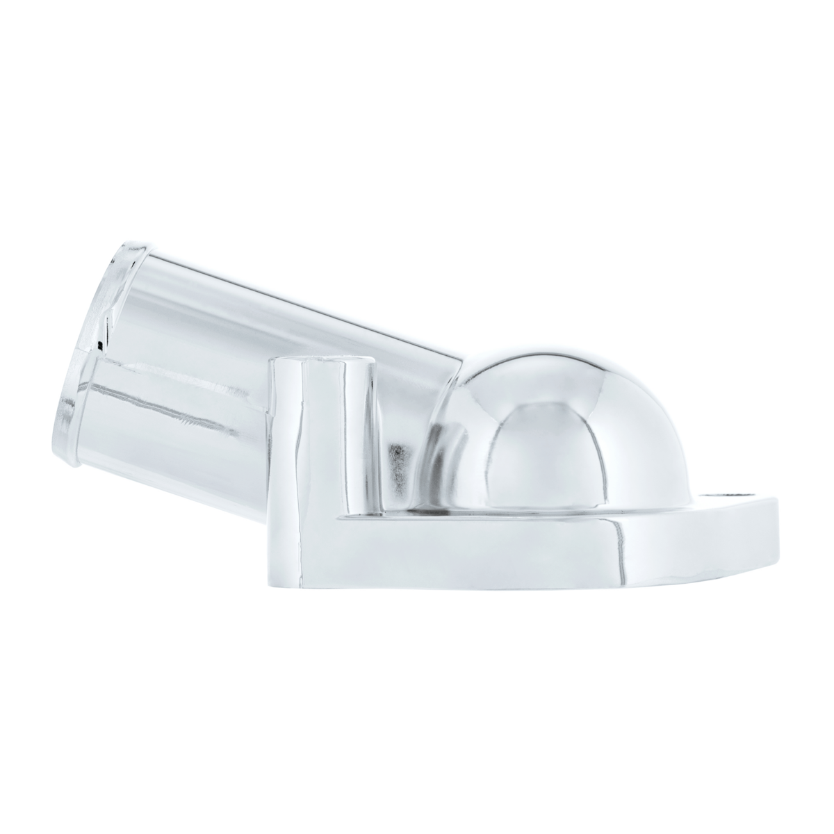 Angled Left 15 Degree Up Chrome Water Neck For Chevy Small Block Gen I & GM V6