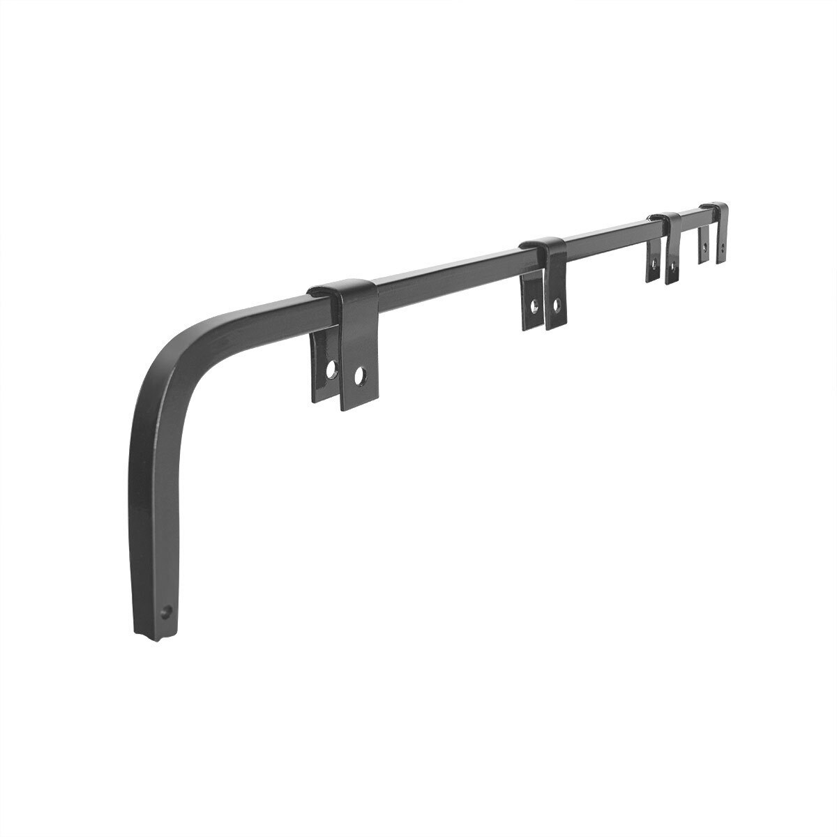 Black Straight Mud Flap Hangers With Mounting Hardware - No Coil (Pair)