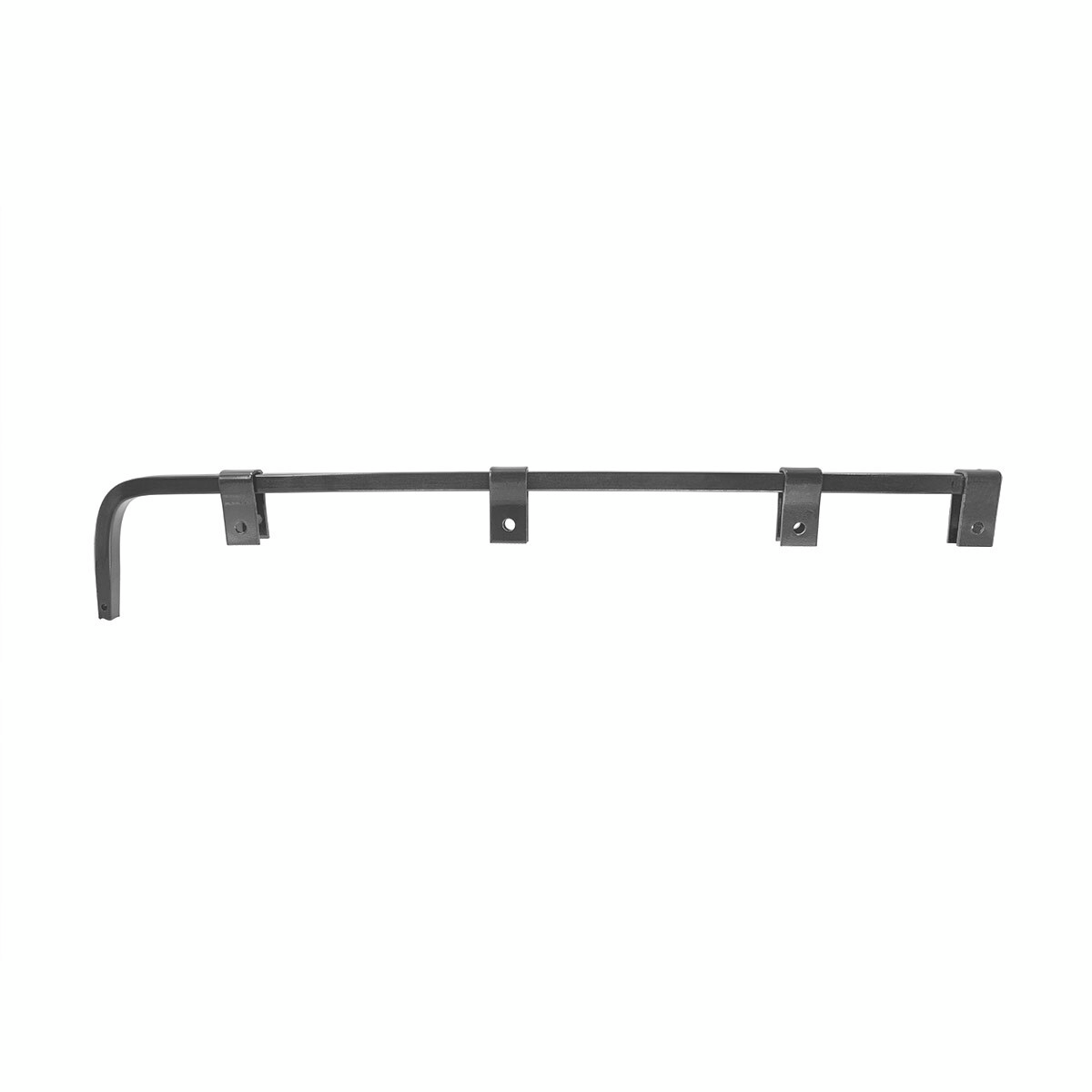 Black Straight Mud Flap Hangers With Mounting Hardware - No Coil (Pair)