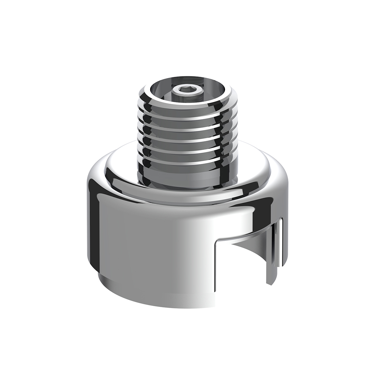 M30X3.5 Thread-On Gearshift Knob Chrome Mounting Adapter For Eaton Fuller Style 13/15/18 Speed - Vertical (Bulk)