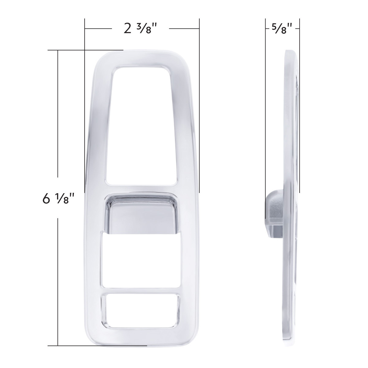 Chrome Plastic Door Switch Cover For 2013-2024 Kenworth T680-Driver (With Power Mirrors)