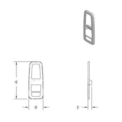 Chrome Plastic Door Switch Cover For 2013-2024 Kenworth T680-Driver (With Power Mirrors)
