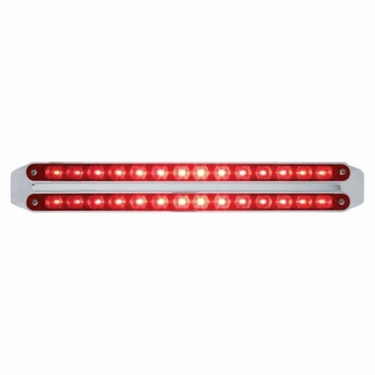 Dual 14 LED 12" Light Bars (Stop, Turn & Tail) - Red LED/Red Lens