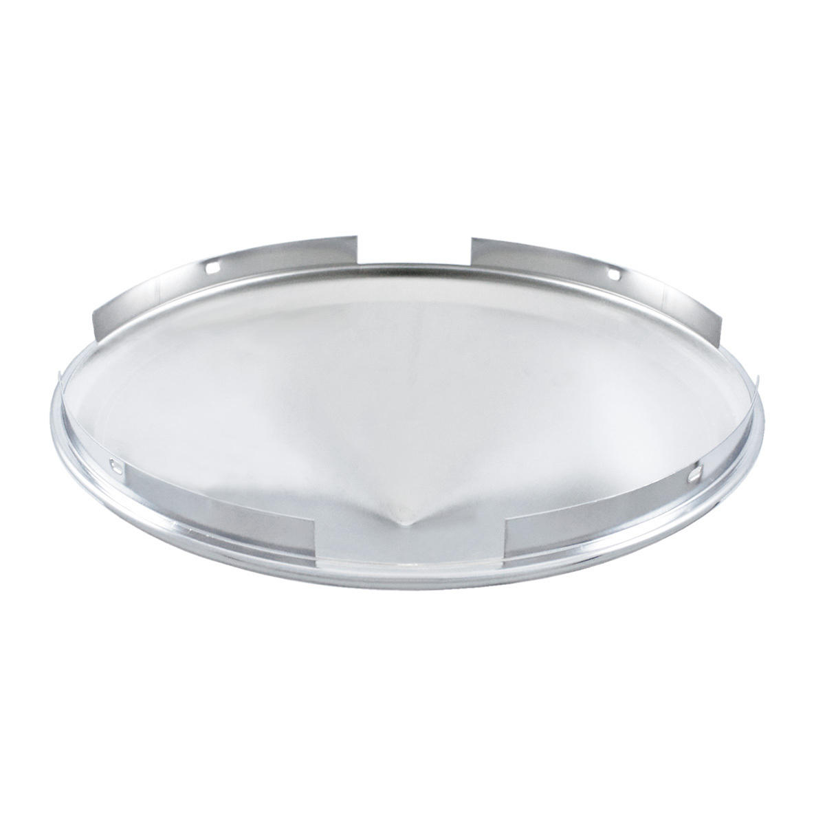 4 Even Notched Chrome Pointed Front Hubcap - 7/16" Lip