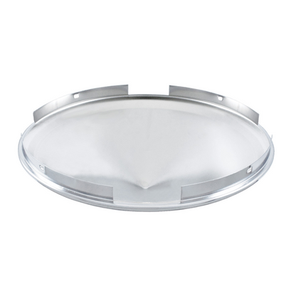 4 Even Notched Chrome Pointed Front Hubcap - 7/16" Lip