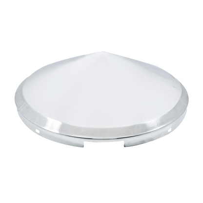 4 Even Notched Chrome Pointed Front Hubcap - 7/16" Lip