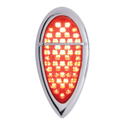 51 LED Tail Light With Flush Mount "Baby Zephyr" Style Bezel For 1938-39 Ford Car