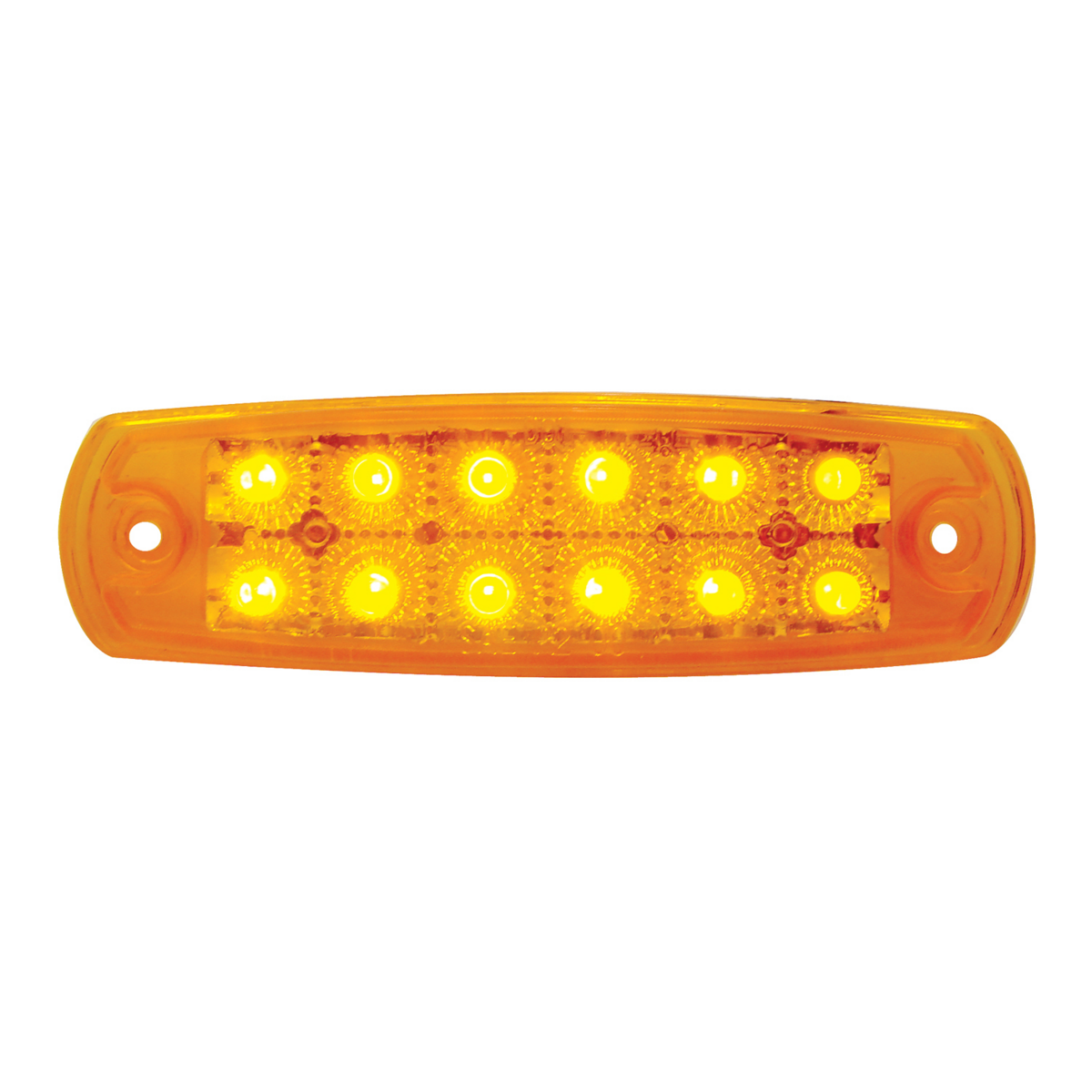 12 Amber LED Reflector Rectangular Light (Clearance/Marker) -Amber Lens (Bulk)