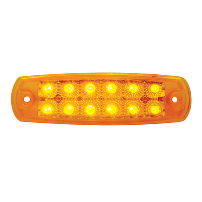 12 Amber LED Reflector Rectangular Light (Clearance/Marker) -Amber Lens (Bulk)