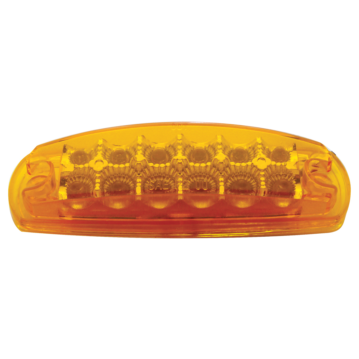 12 Amber LED Reflector Rectangular Light (Clearance/Marker) -Amber Lens (Bulk)