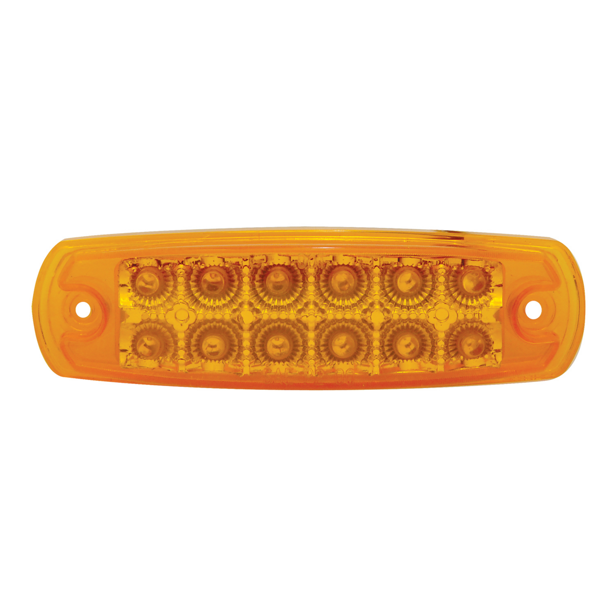 12 Amber LED Reflector Rectangular Light (Clearance/Marker) -Amber Lens (Bulk)