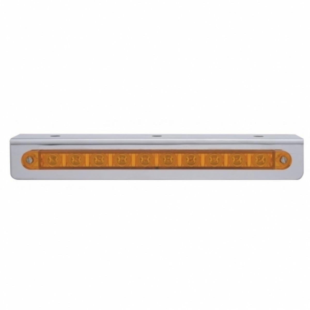 9-3/4" Stainless Light Bracket With 10 LED 9" Light Bar - Amber LED/Amber Lens