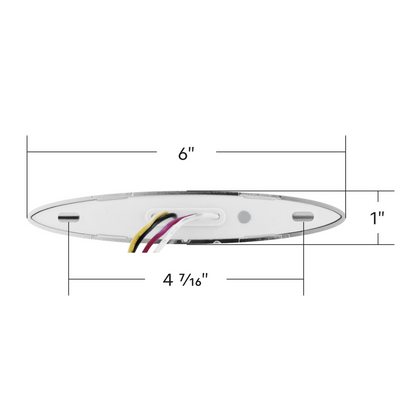Double Fury 6 LED Dual Function 6" Marker Light With Chrome Bezel-Red & Purple/Clear Lens