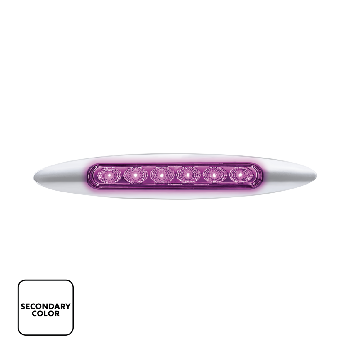 Double Fury 6 LED Dual Function 6" Marker Light With Chrome Bezel-Red & Purple/Clear Lens
