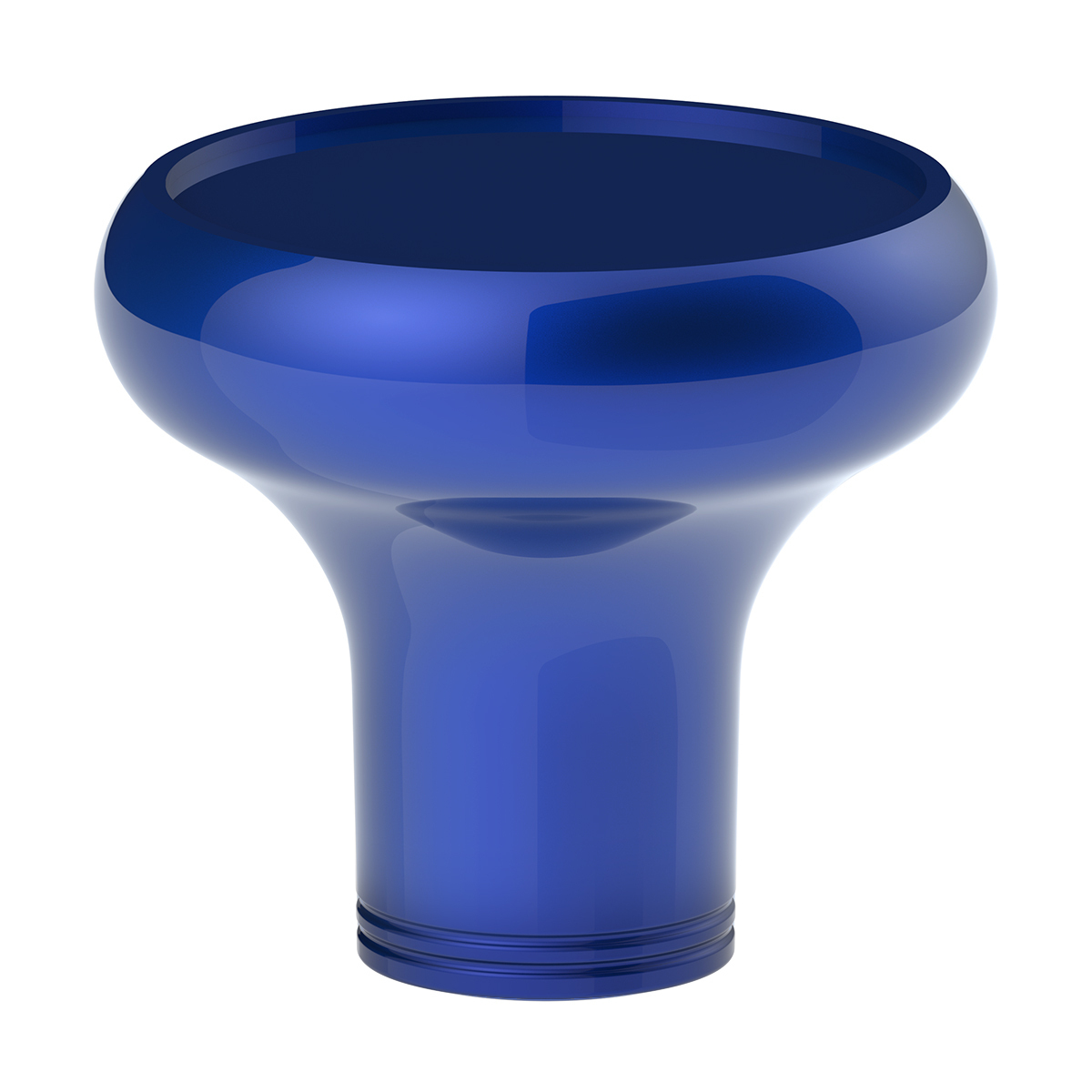 Deluxe Aluminum Screw-On Air Valve Knob With Multi-Color Glossy Trailer Sticker - Indigo Blue