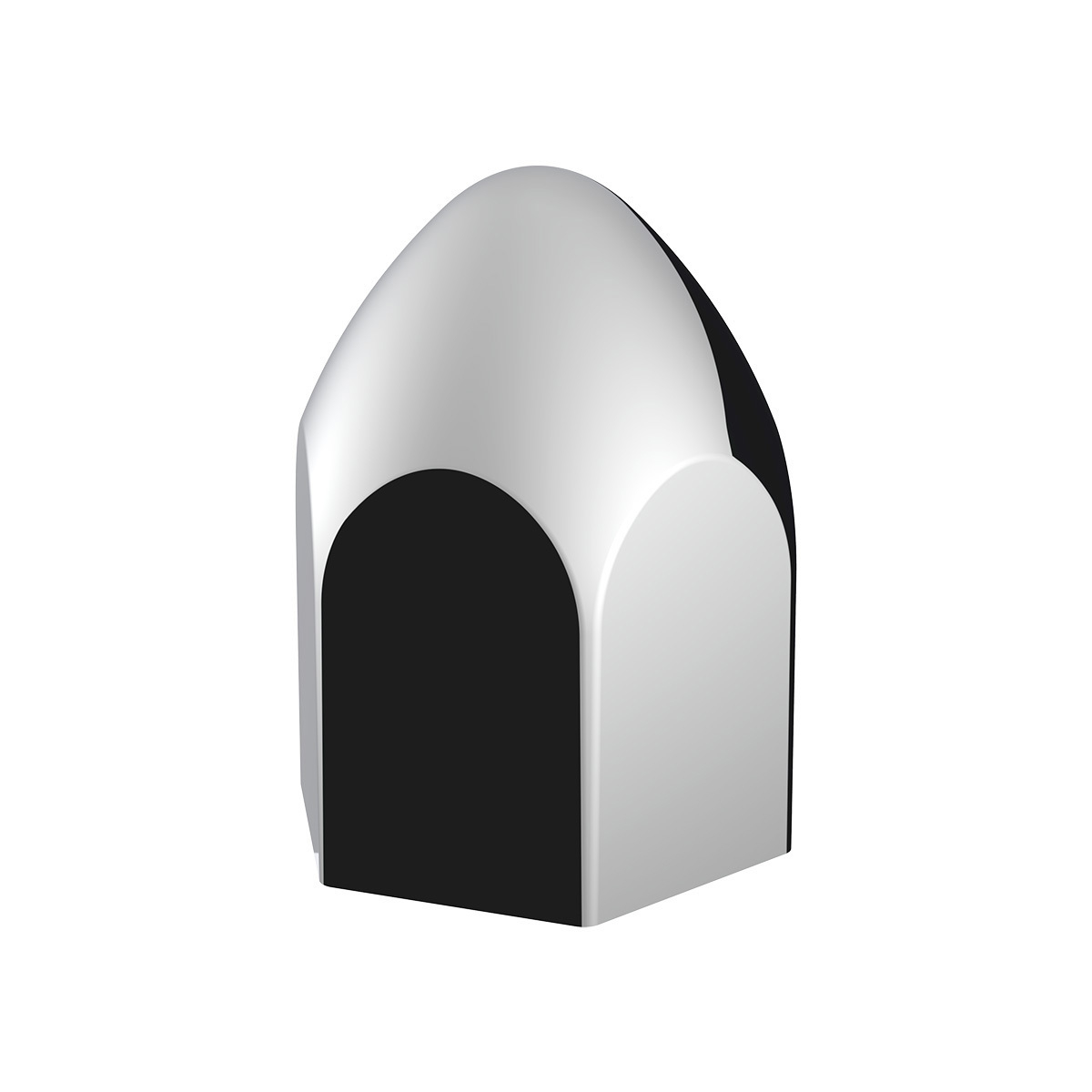15/16" x 1 5/8" Chrome Plastic Bullet Nut Covers - Push-On (50-Pack)