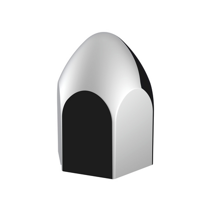15/16" x 1 5/8" Chrome Plastic Bullet Nut Covers - Push-On (50-Pack)