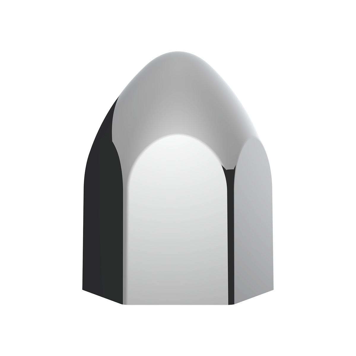 15/16" x 1 5/8" Chrome Plastic Bullet Nut Covers - Push-On (50-Pack)