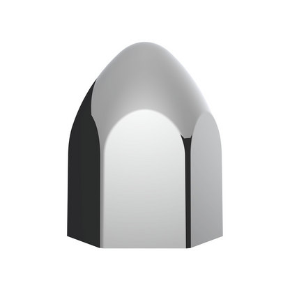 15/16" x 1 5/8" Chrome Plastic Bullet Nut Covers - Push-On (50-Pack)