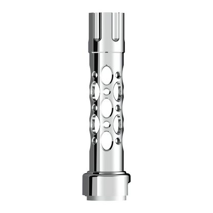 Austin Gun Cylinder Gearshift Knob With 13/15/18 Speed Adapter - Chrome/Vertical