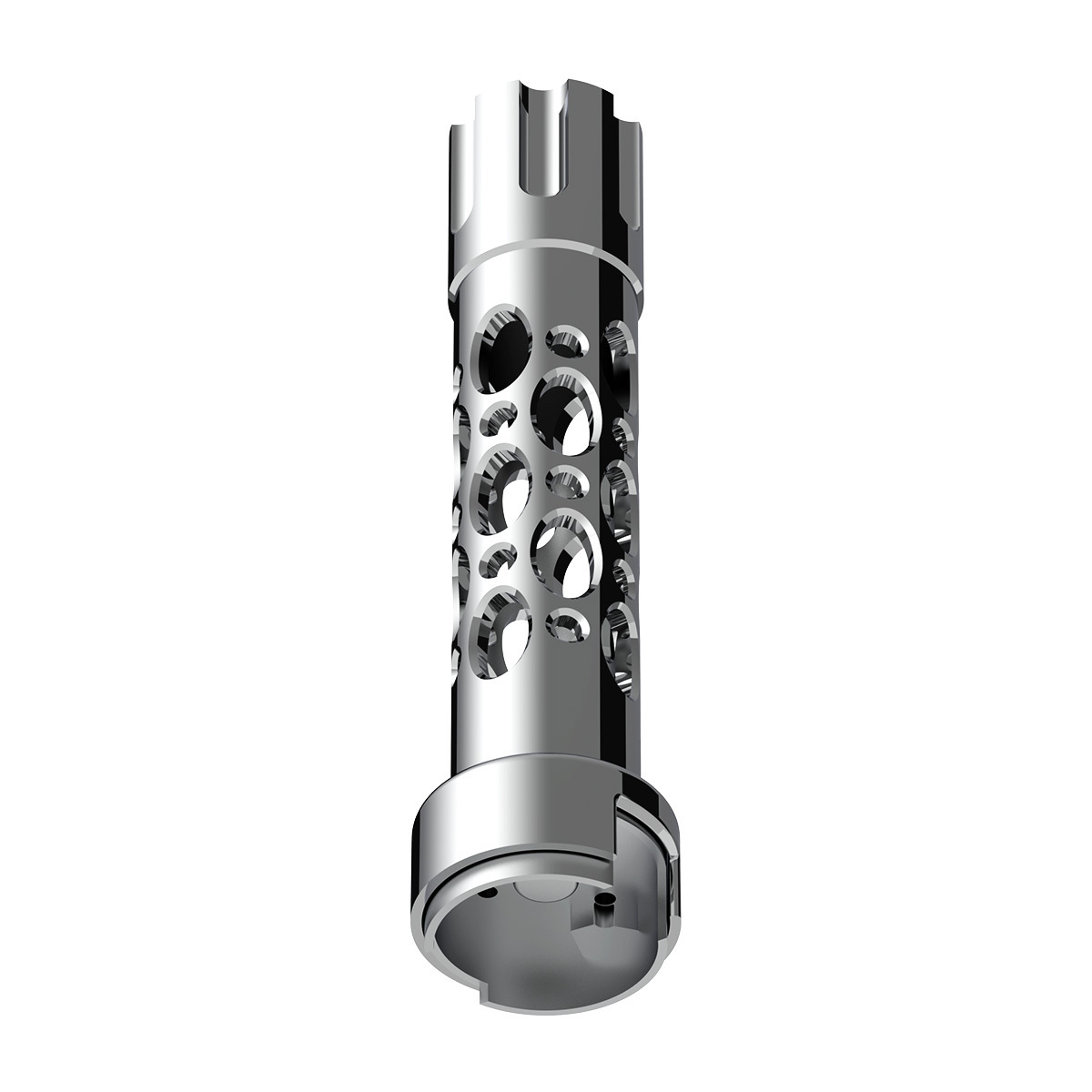 Austin Gun Cylinder Gearshift Knob With 13/15/18 Speed Adapter - Chrome/Vertical