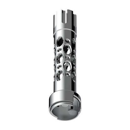 Austin Gun Cylinder Gearshift Knob With 13/15/18 Speed Adapter - Chrome/Vertical