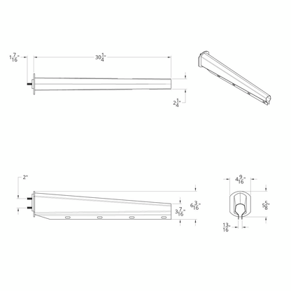 30" Black Heavy Duty Mud Flap Hangers - 2" Bolt Pattern - Competition Series (Pair)
