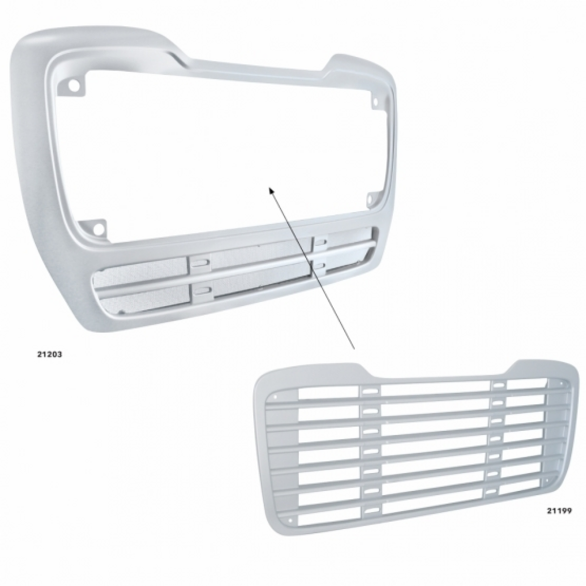 Freightliner M2 Silver Grille Surround