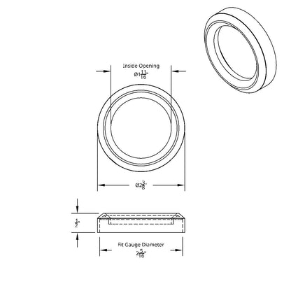2-1/4" Pyrometer Gauge Cover For Kenworth