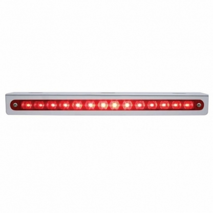 Stainless Light Bracket With 14 LED 12" Sequential Light Bar (Left to Right) - Red LED/Red Lens