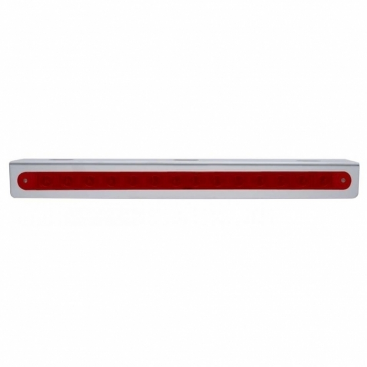 Stainless Light Bracket With 14 LED 12" Sequential Light Bar (Left to Right) - Red LED/Red Lens