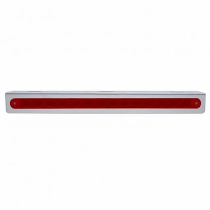 Stainless Light Bracket With 14 LED 12" Sequential Light Bar (Left to Right) - Red LED/Red Lens