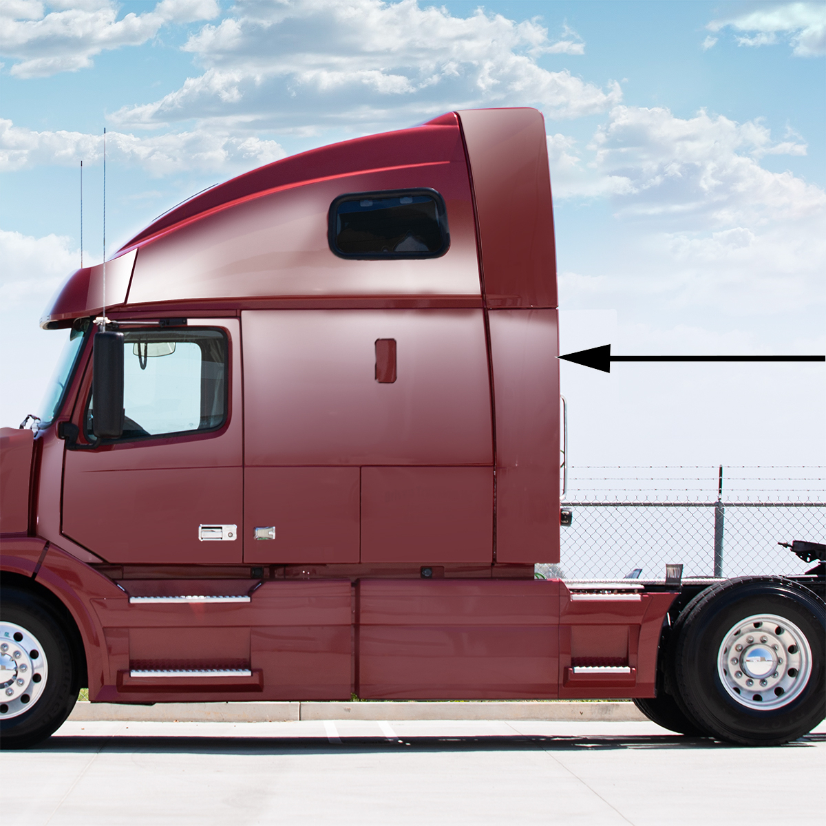 Lower Side Cab Fairing Extension For 2003-2017 Volvo VNL-Driver