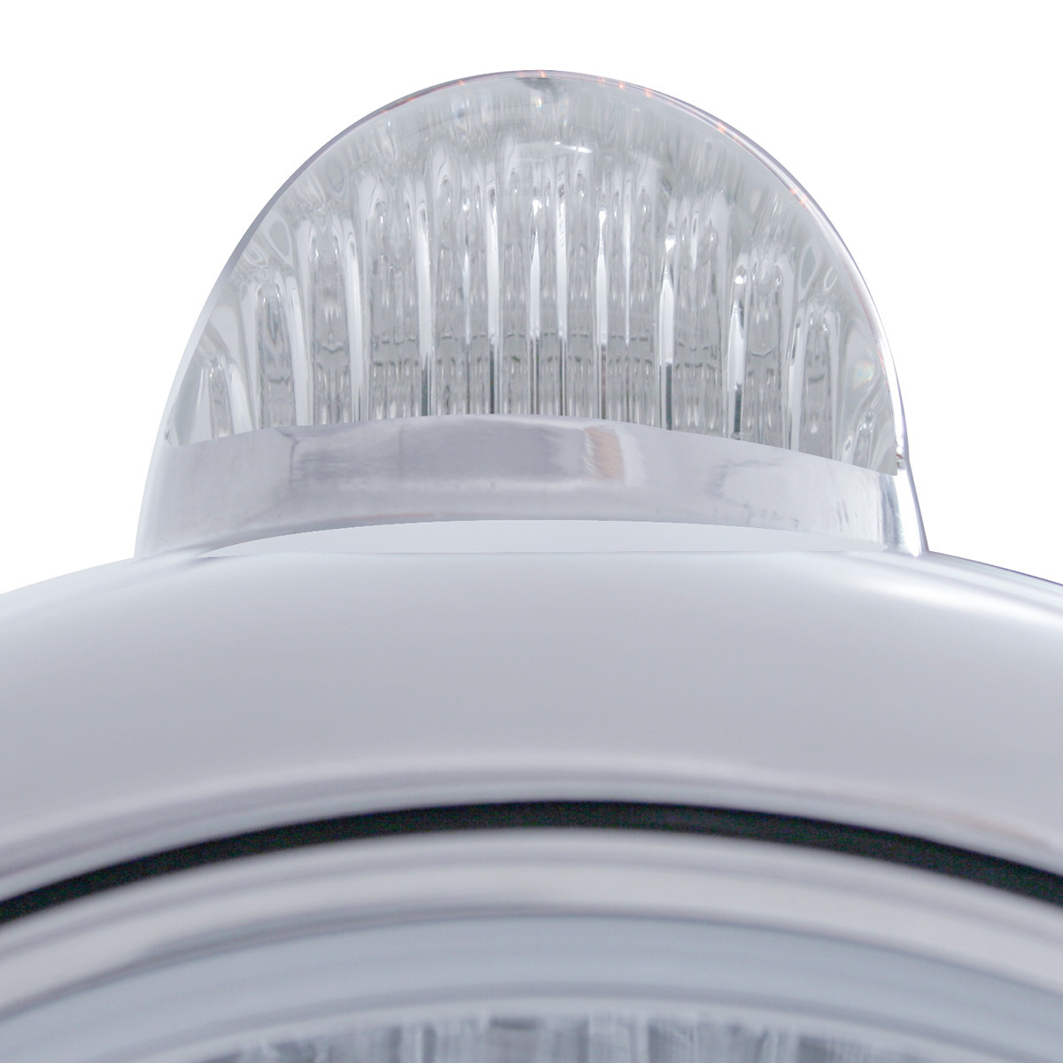 Stainless Steel Guide 682-C Headlight H4 & Dual Mode LED Signal - Clear Lens