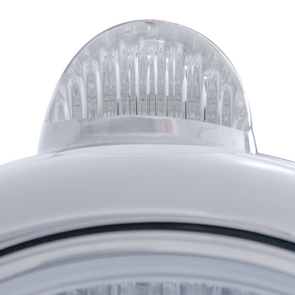 Stainless Steel Guide 682-C Headlight H4 & Dual Mode LED Signal - Clear Lens