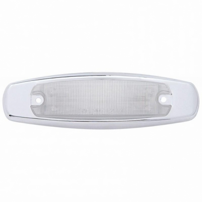 12 LED Rectangular Light (Clearance/Marker) With Chrome Bezel - Red LED/Clear Lens