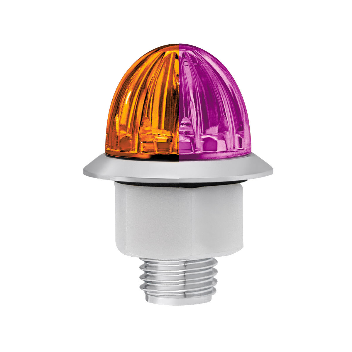 Double Fury 4 LED 1-1/8" Watermelon Clearance/Marker Light- Amber & Purple LED/ Clear Lens