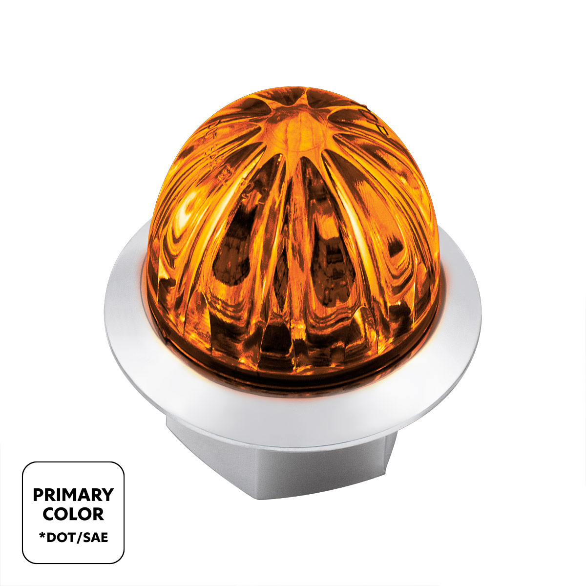Double Fury 4 LED 1-1/8" Watermelon Clearance/Marker Light- Amber & Purple LED/ Clear Lens