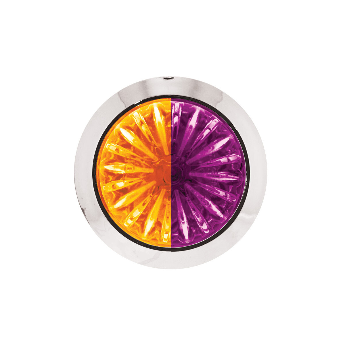 Double Fury 4 LED 1-1/8" Watermelon Clearance/Marker Light- Amber & Purple LED/ Clear Lens