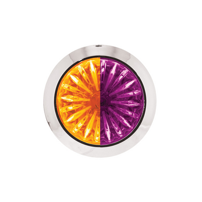 Double Fury 4 LED 1-1/8" Watermelon Clearance/Marker Light- Amber & Purple LED/ Clear Lens