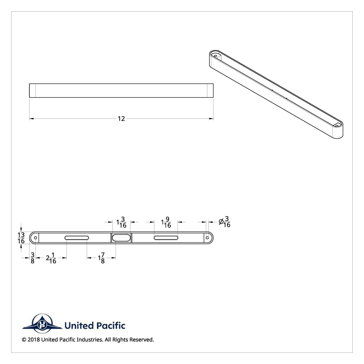 12" LED License Frame Light Bar Housing (Bulk)