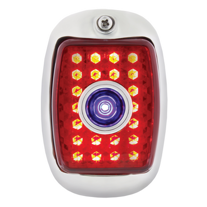 23 LED Tail Light Assembly With 6 LED LP Light, Black Housing, & Blue Dot For 1940-53 Chevy & GMC Truck - L/H