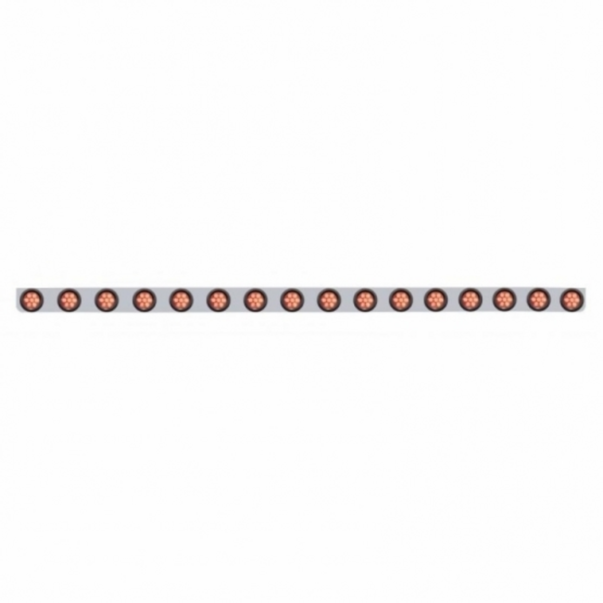 79-1/2" SS Bumper Light Bracket With 16X 7 LED 2" Reflector Light -Red LED & Lens