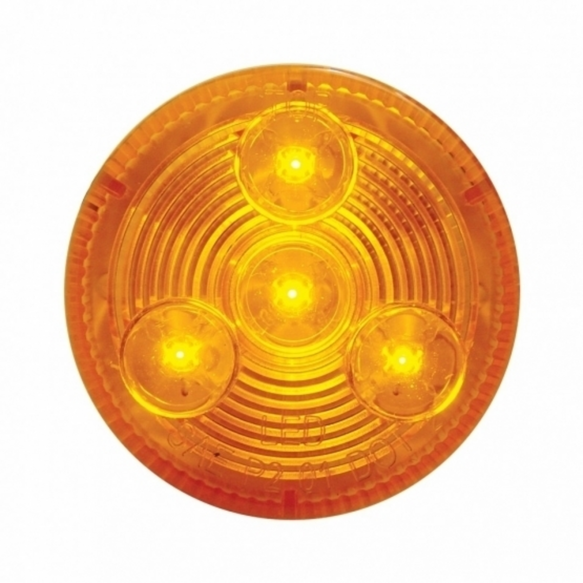 4 LED 2.5" Round Low Profile Light (Clearance/Marker) - Amber LED/Amber Lens (Bulk)