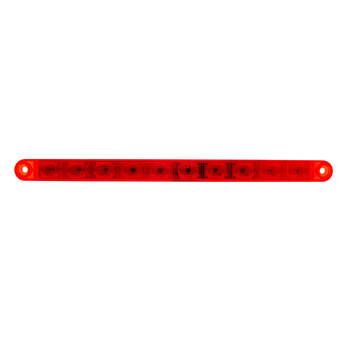 10 LED 9" Split Turn Function Light Bar - Red LED/Red Lens (Bulk)