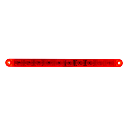 10 LED 9" Split Turn Function Light Bar - Red LED/Red Lens (Bulk)