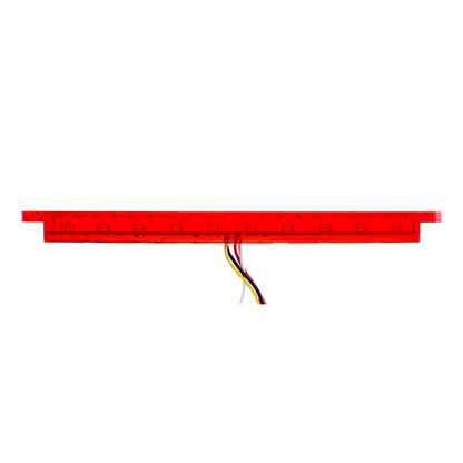 10 LED 9" Split Turn Function Light Bar - Red LED/Red Lens (Bulk)
